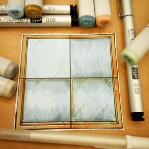 tutorial vetro con i Copic