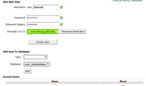 user database