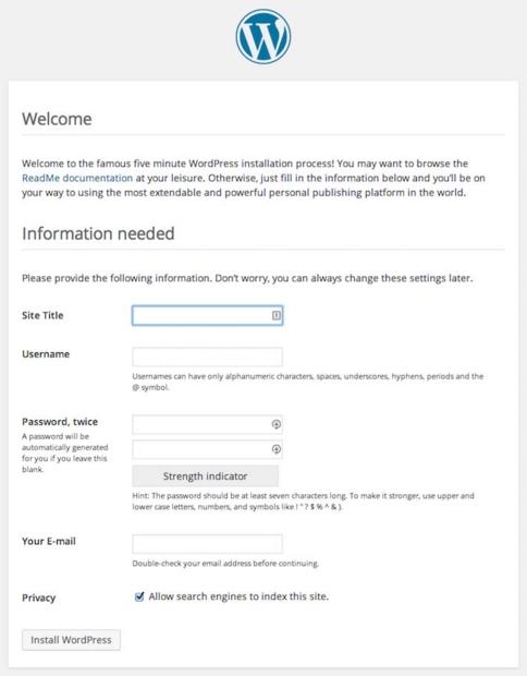 schermata WordPress