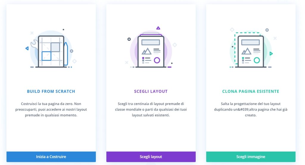creare una pagina con Divi builder