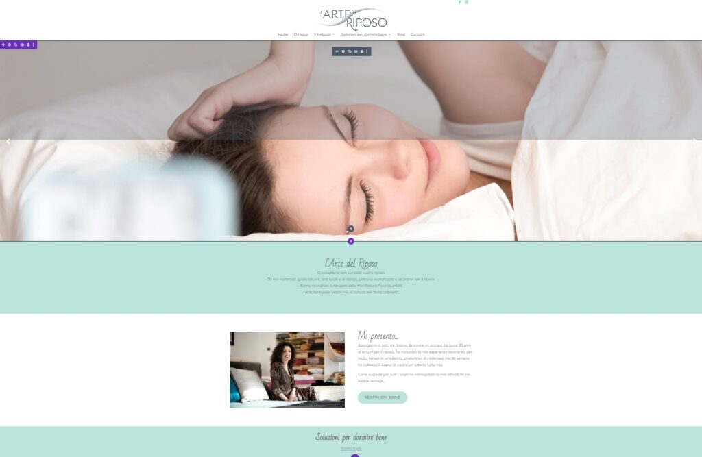 layout creato con Divi builder