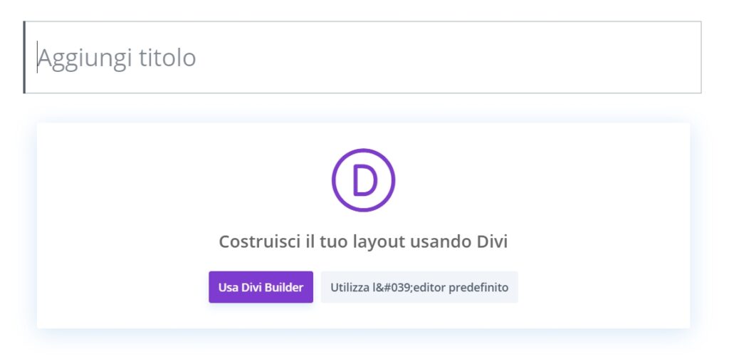 usare Divi builder
