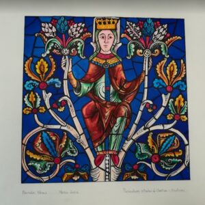 Reproduction of a Chartres stained glass window with marker and Ecoline