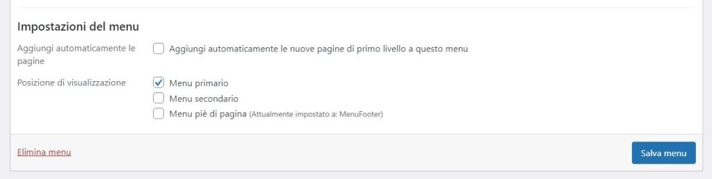 Mostrare un menù in wordpress