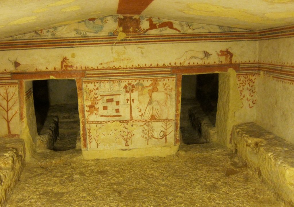 Agguato di Achille a Troilo nella Tomba dei Tori a Tarquinia