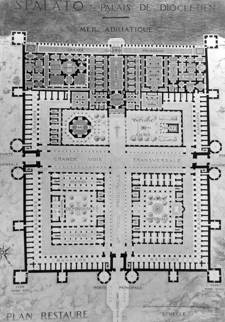 Antica pianta del Palazzo di Diocleziano a Spalato