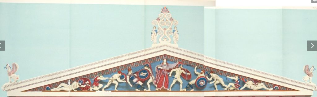 Il frontone orientale nella ricostruzione di Adolf Furtwängler, 1906