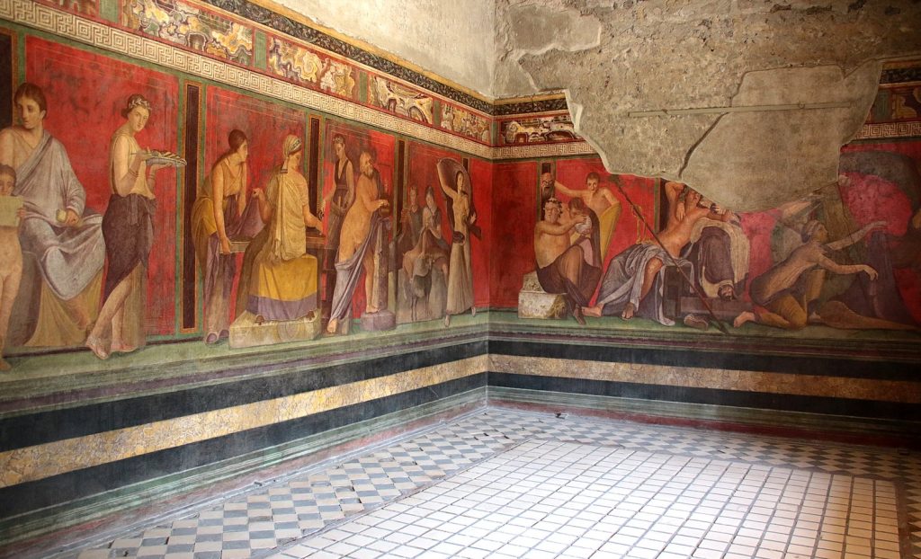 Pittura romana secondo stile Pompei Villa dei Misteri