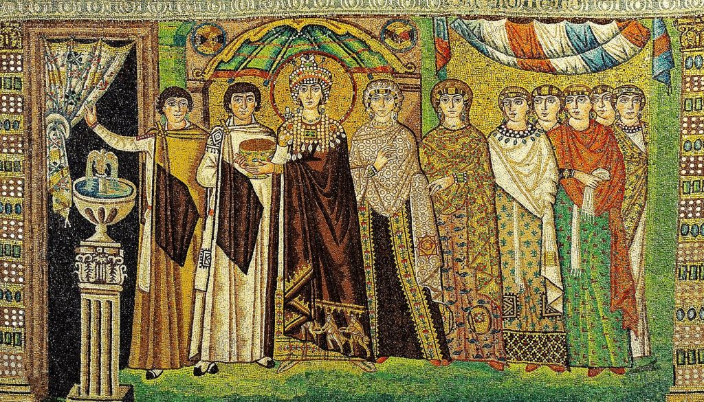 Teodora e la sua corte. San Vitale Ravenna