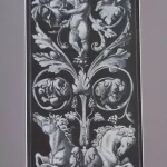 Putto con cavalli a pastello bianco